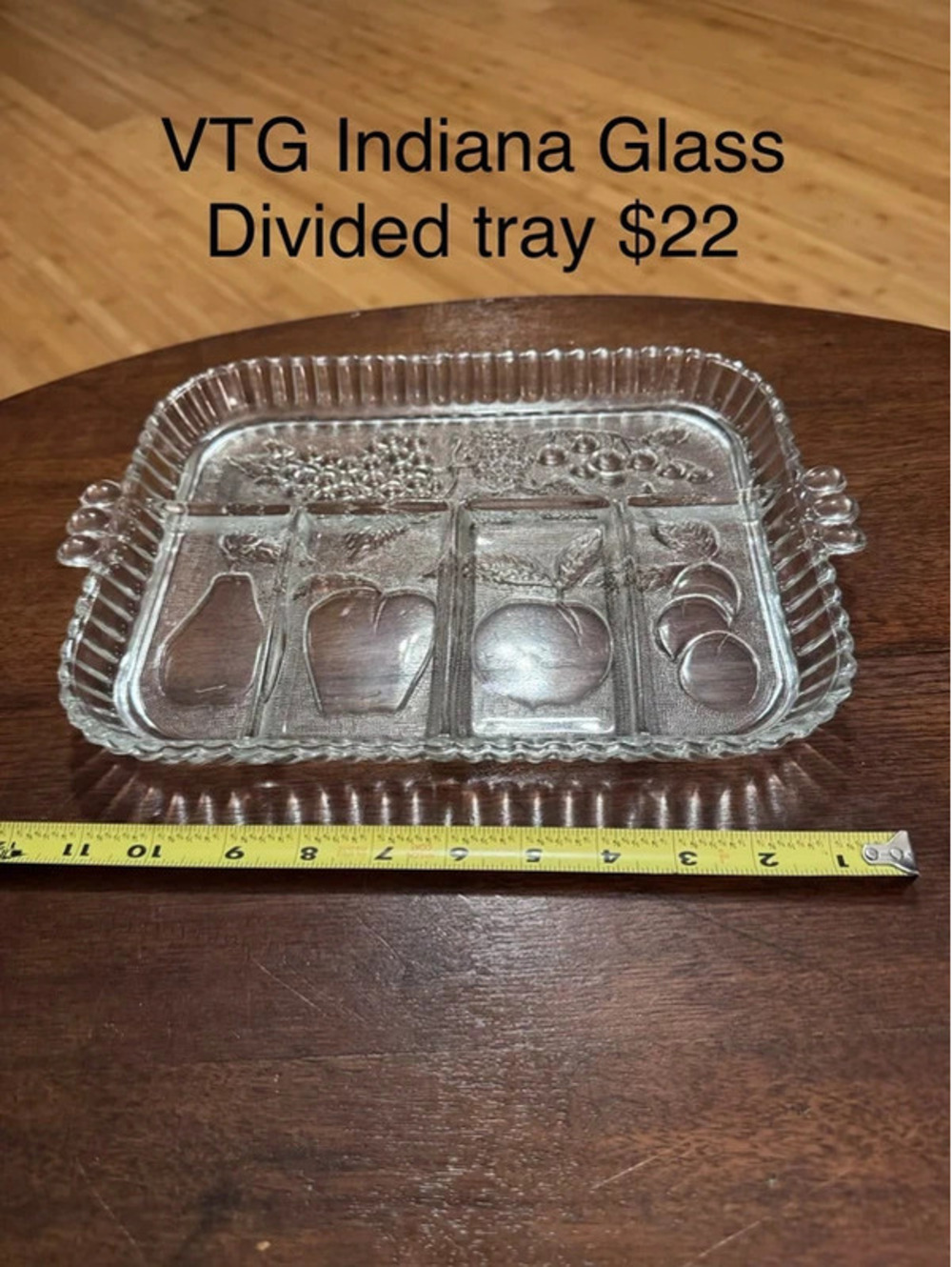 Vintage Indiana Glass divided tray